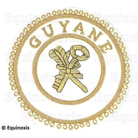 Badge / Macaron GLNF – Grande tenue provinciale – Grand Archiviste – Guyane – Brodé main